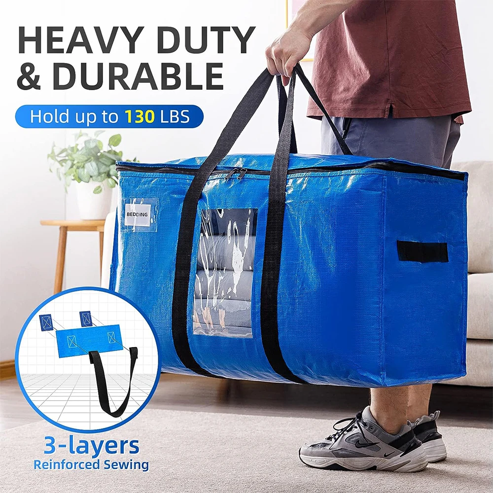 Wholesale Heavy Duty Large Moving Storage Bag with Zippers for Travelling Christmas Decoration