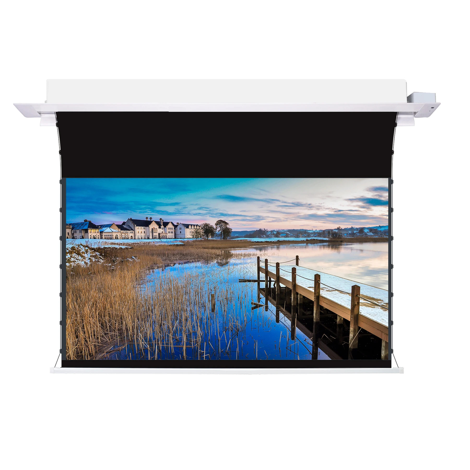 ScreenPro 100-150 inch recessed in-ceiling ALR projection screen for xiaomi/wemax laser projector screen