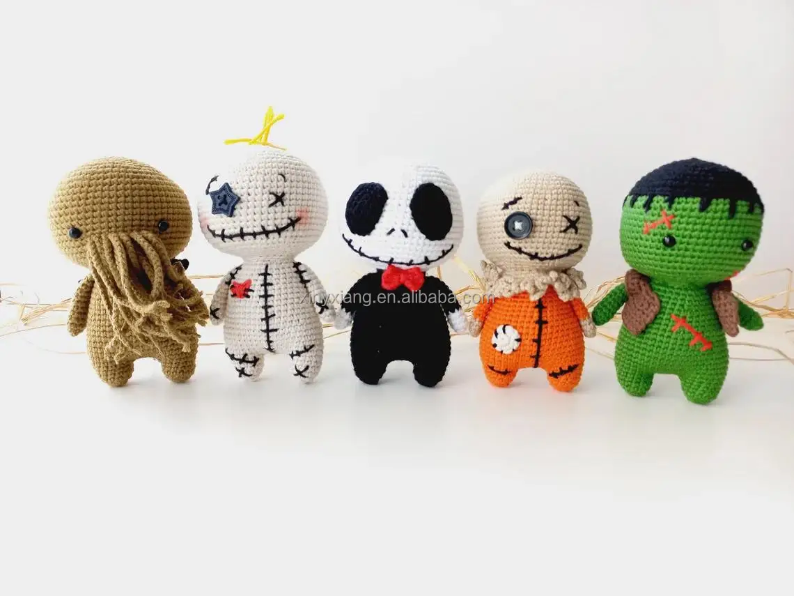 Factory custom Voodoo Amigurumi Doll Crochet Mini figurine Plush stuffed toy, Hand Made Voodoo Doll Amigurumi Crochet