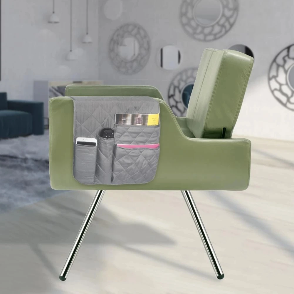 Arm Chair Caddy with 5 Pockets for Magazine Books Sofa Armrest Organizer