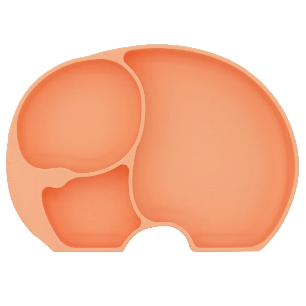 Gift Box Set Bpa Free Silicone Newborn Tableware Children Kids Divided Dish Feeding Spoon Suction Bowl Set Baby Silicone Plate