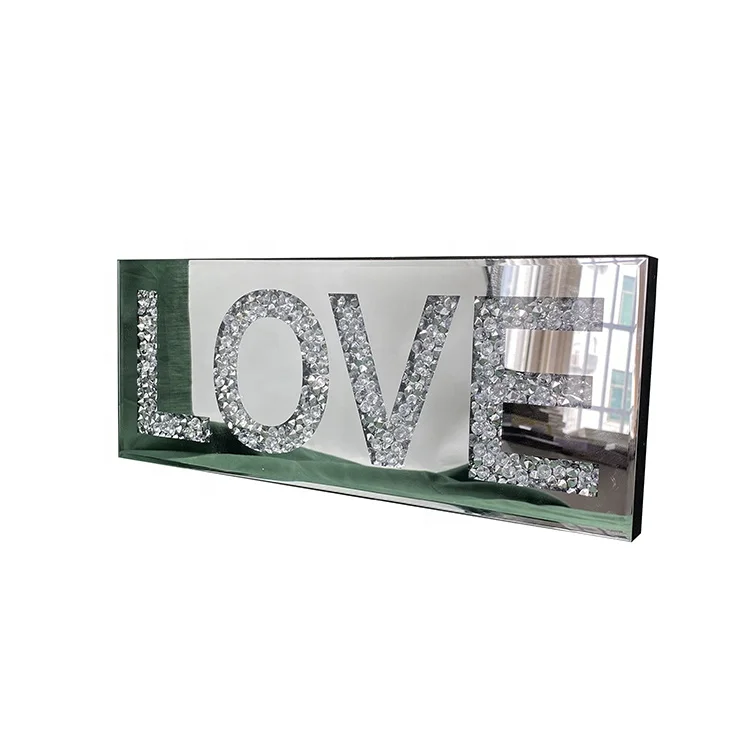 Luxury Sparkle LOVE and FAMILY Letters FOR Home Decor crushed diamond furniture silver crushed diamond mirror FOR home decor
