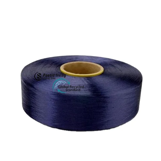 colorful dyed GRS FDY  recycled semi dull regenerated polyester filament yarn with TC certificate (1600275083945)