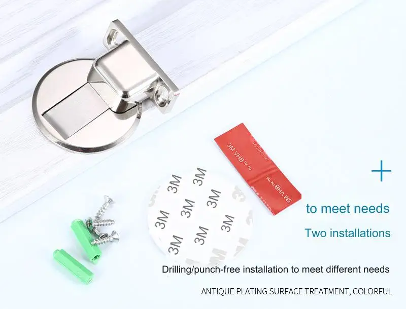 BBDHOME No-drilling floor suction Invisible door wooden door Zinc Alloy Strong magnet Door stopper