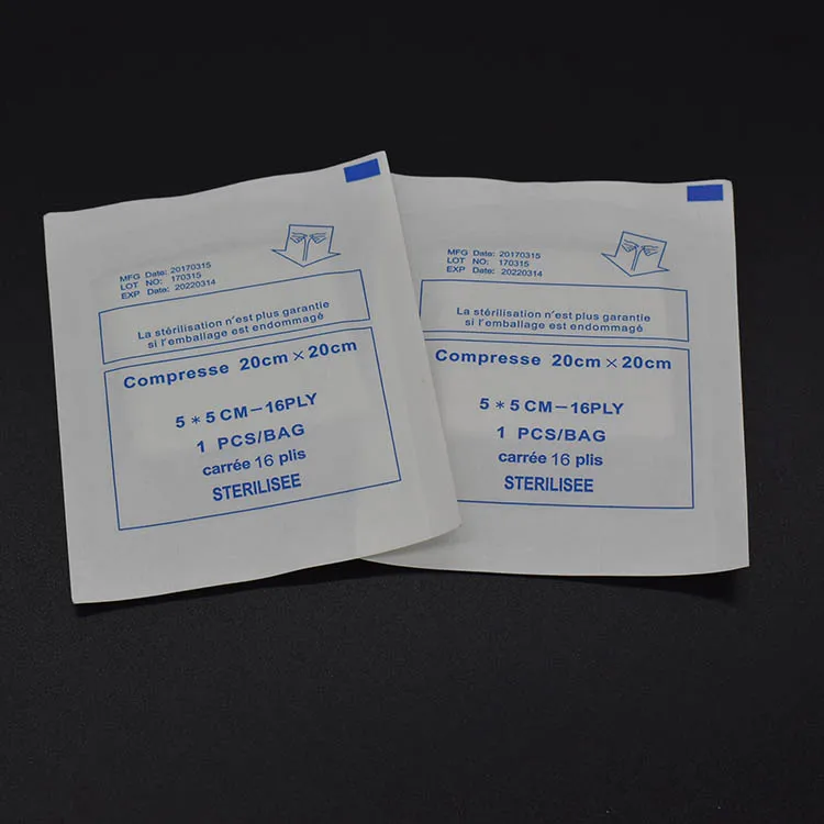 medical surgical absorbent 100% cotton 20x20cm small size compresses gauze swab pad