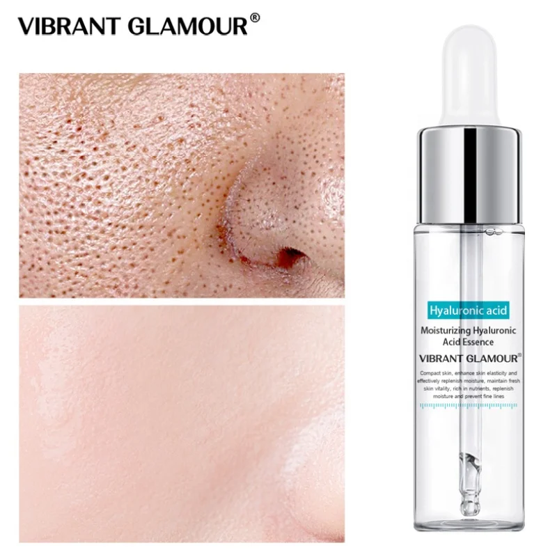 VIBRANT GLAMOUR Hyaluronic Acid Face Serum Anti-Aging Shrink Pore Whitening Moisturizing Essence Face Cream Dry Skin Care 15ml