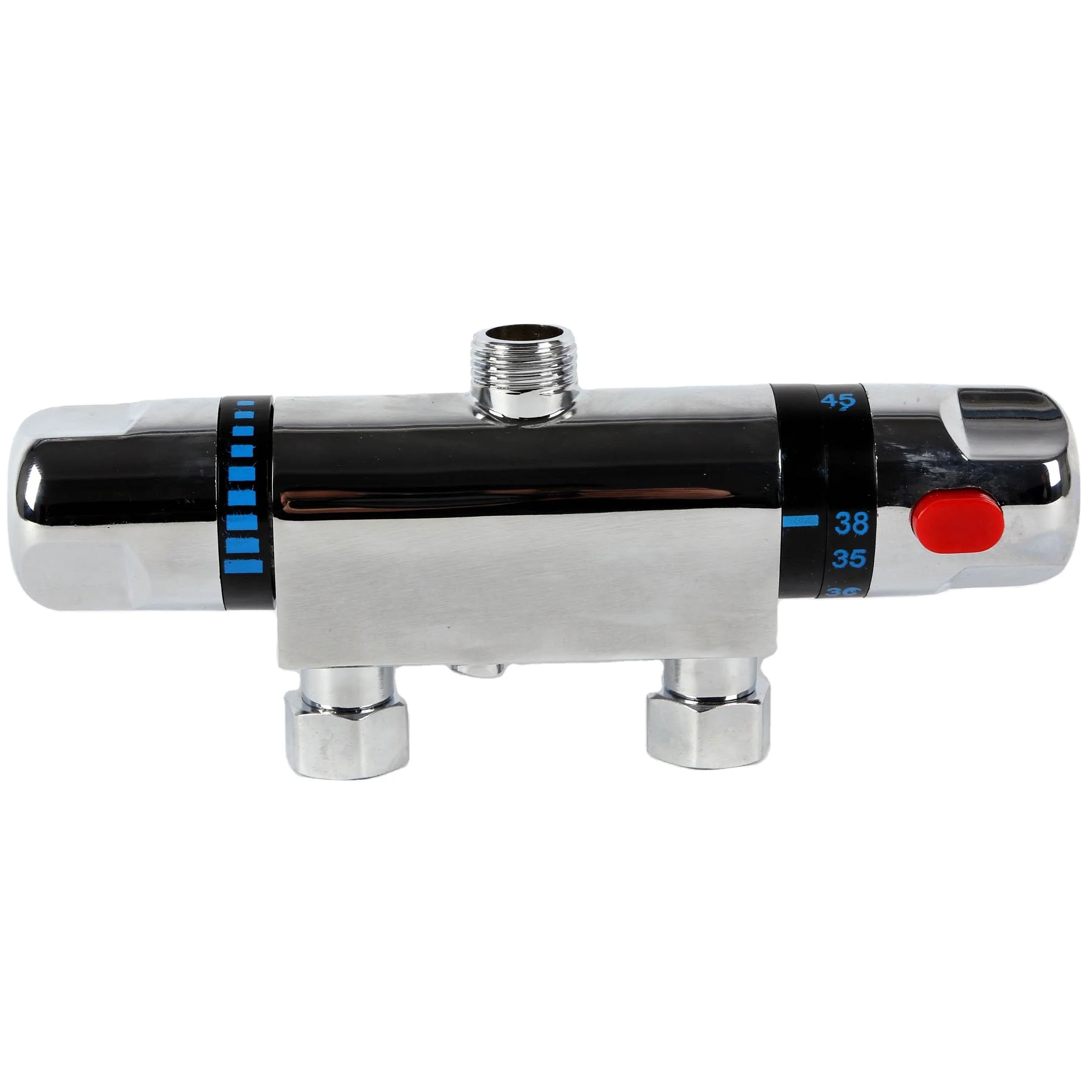 
Competitive Price Exposed Wall Mounted Chrome Solid Brass Thermostatic Shower Mixer Valve Faucet 