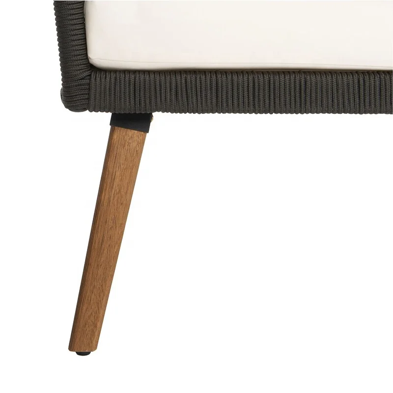 2022 NEW style outdoor furniture set wooden outdoor lounge with rope woven