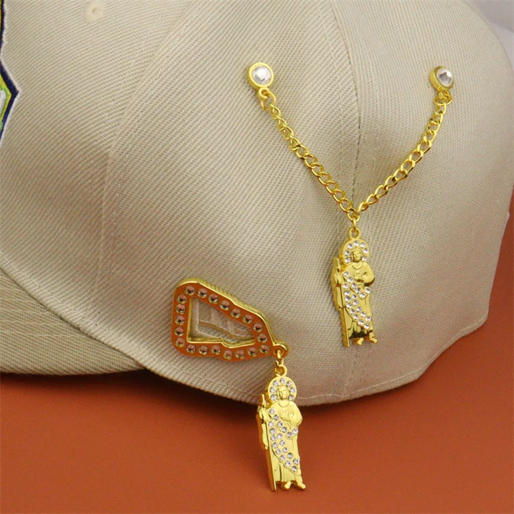 Manufacturer Wholesale Custom Metal Craft Enamel Diamond Frame Panda Fitted Hat Pins Pin Hat
