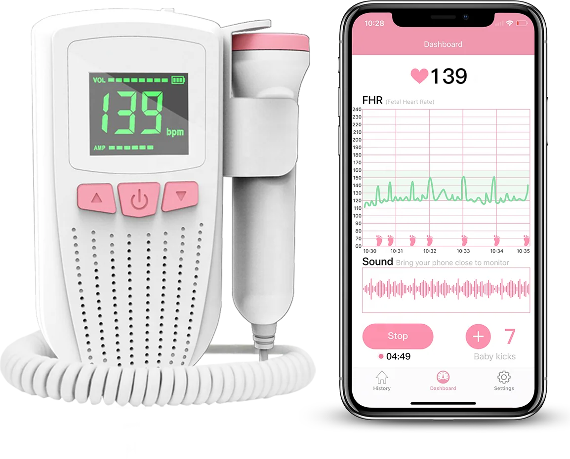
Viatom Wellue Babytone Handheld Baby Monitor Recargable Fetal Doppler 
