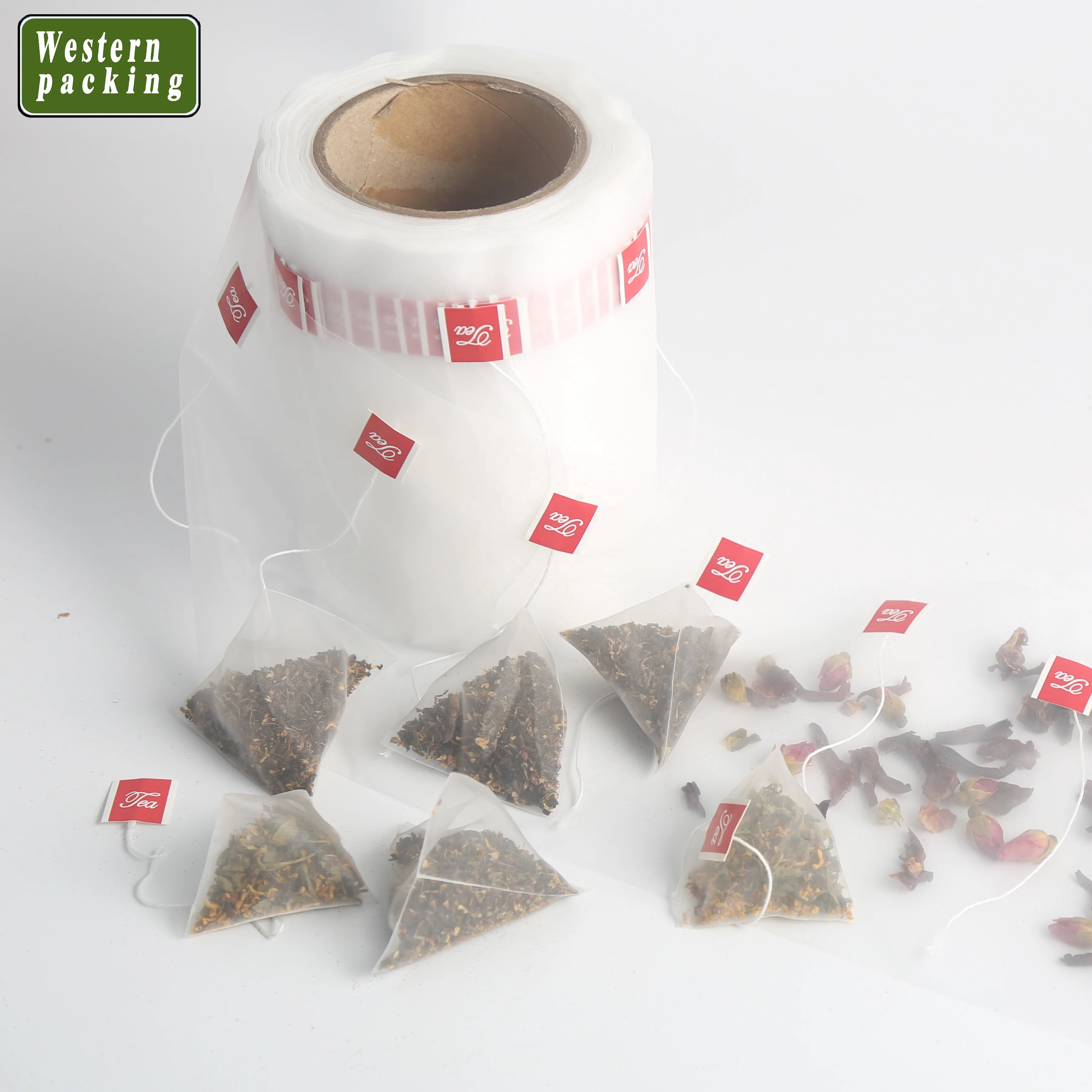100% biodegradable pla pyramid triangle tea bag nylon mesh roll