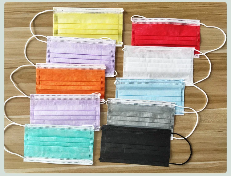 ASTM Level 1 Non-woven 3 Ply Adjustable Safety Masks 50Pcs Medical Supplies Black Disposable Face Masks WIth Earloops