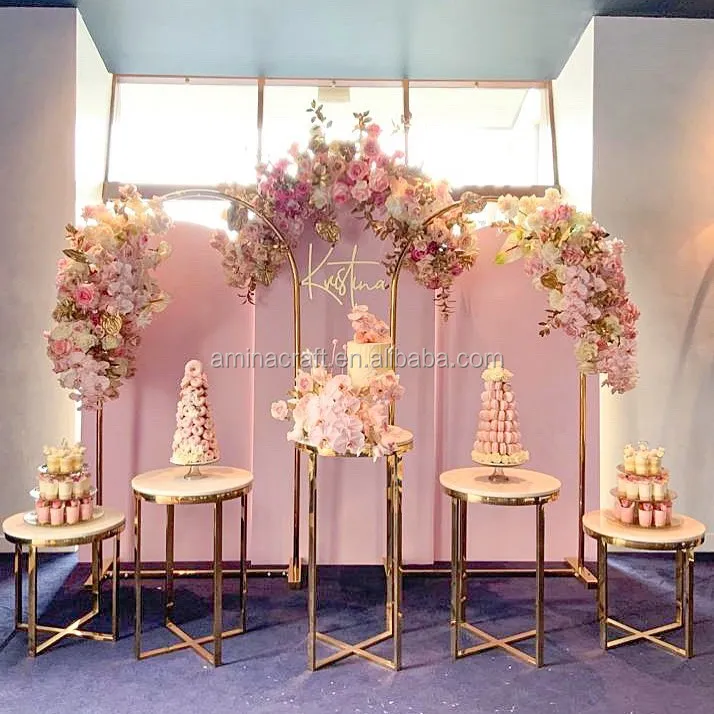 Amina Craft wedding decoration Acrylic iron arch Mandap outdoor backdrop