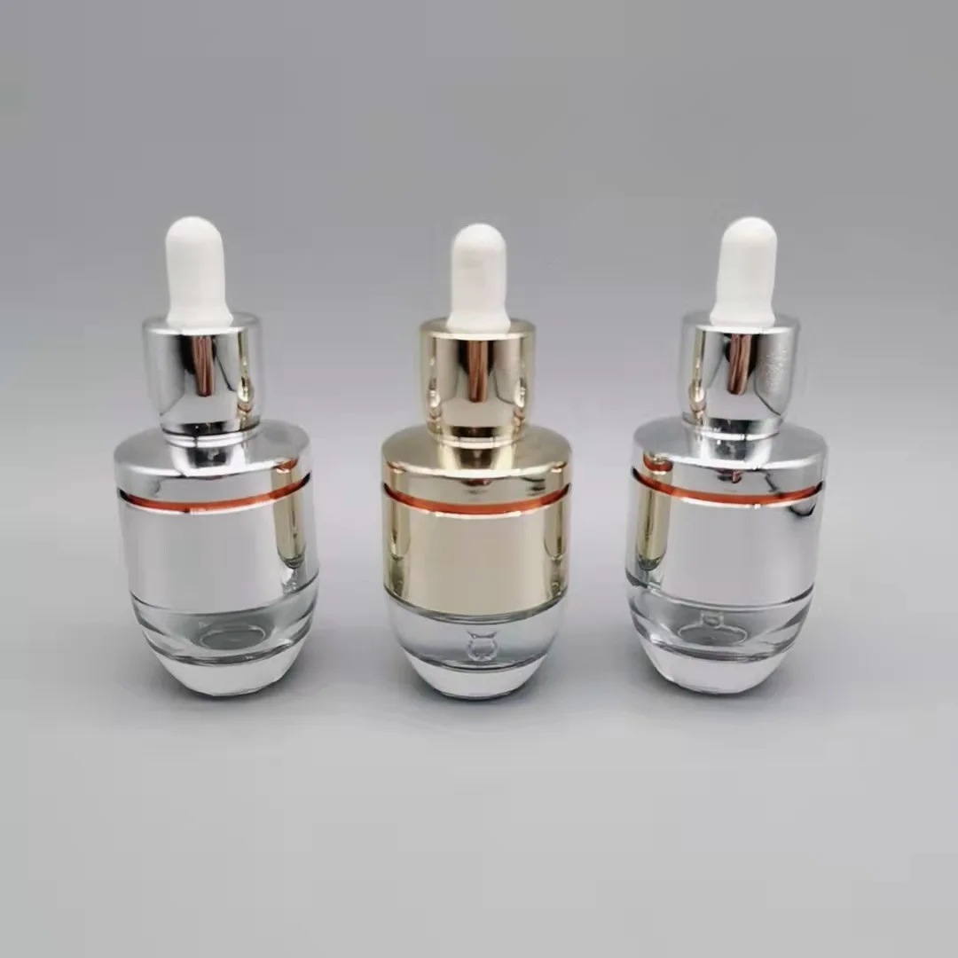 15ml 30ml 50ml ConStore Mini Portable Clear Glass Bottle DIY Travel Essential Oil Nail Varnish Bottles with Bush Silver Cap