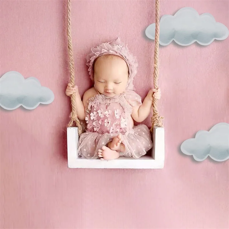Special Hot Selling Full Moon Child Photo Photography Props Wooden Baby Swing