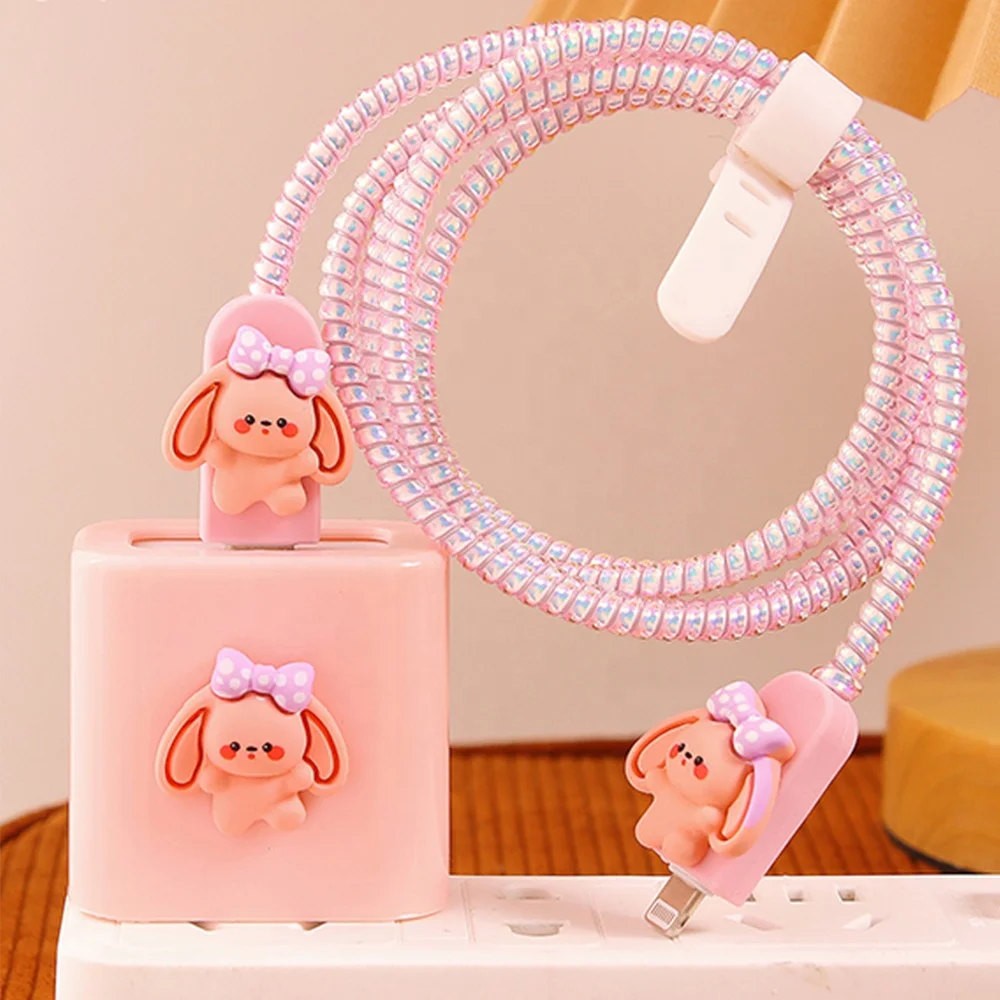 Custom Cartoon Cable Phone Accessories Silicone Mobile Phone Usb Charging Cable Protector