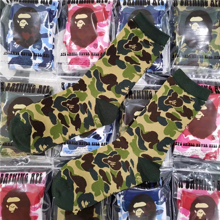  2021 горячая Распродажа Bape высокие носки шланг для женщин мужчин унисекс