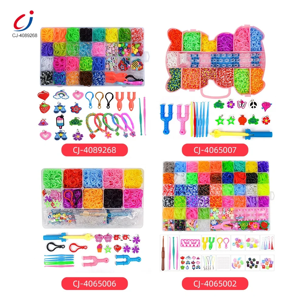 Chengji hot sale girls gift set customize DIY Christmas toys parent-child interactive rubber loom bands kit for kids