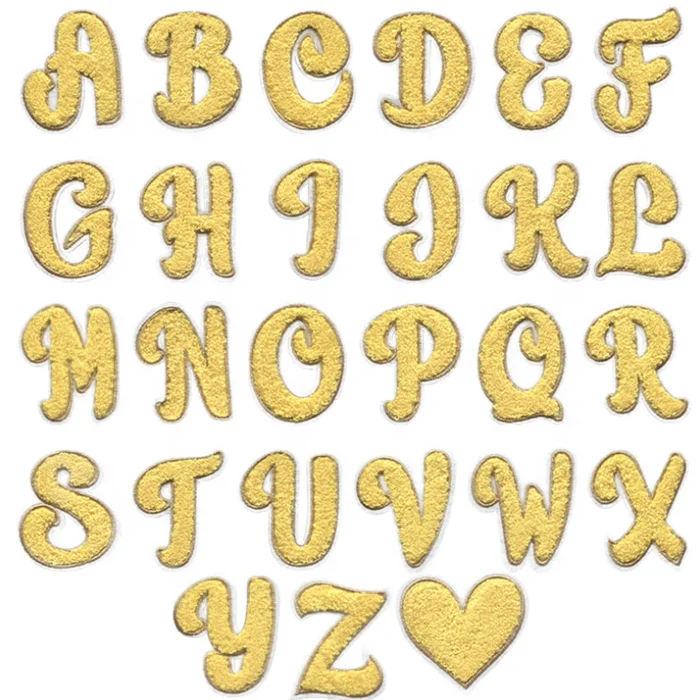 fashion cute heart 26 letters alphabets cloth chenille towel patches