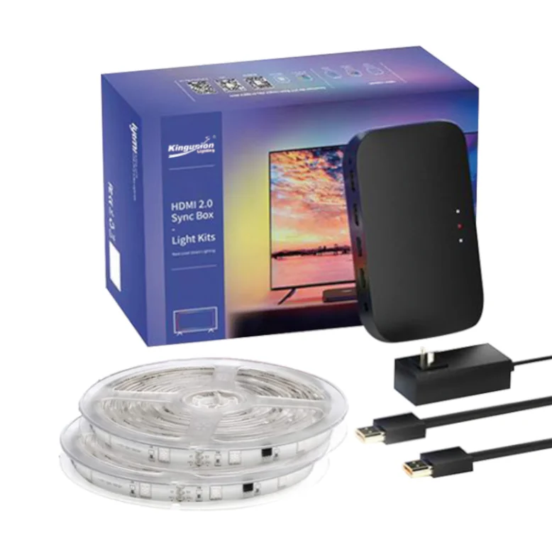 65inch 120inch Plug and play no calibration no latency auto refill dream color 4K Tuya Alexa Google ambient led tape light kit