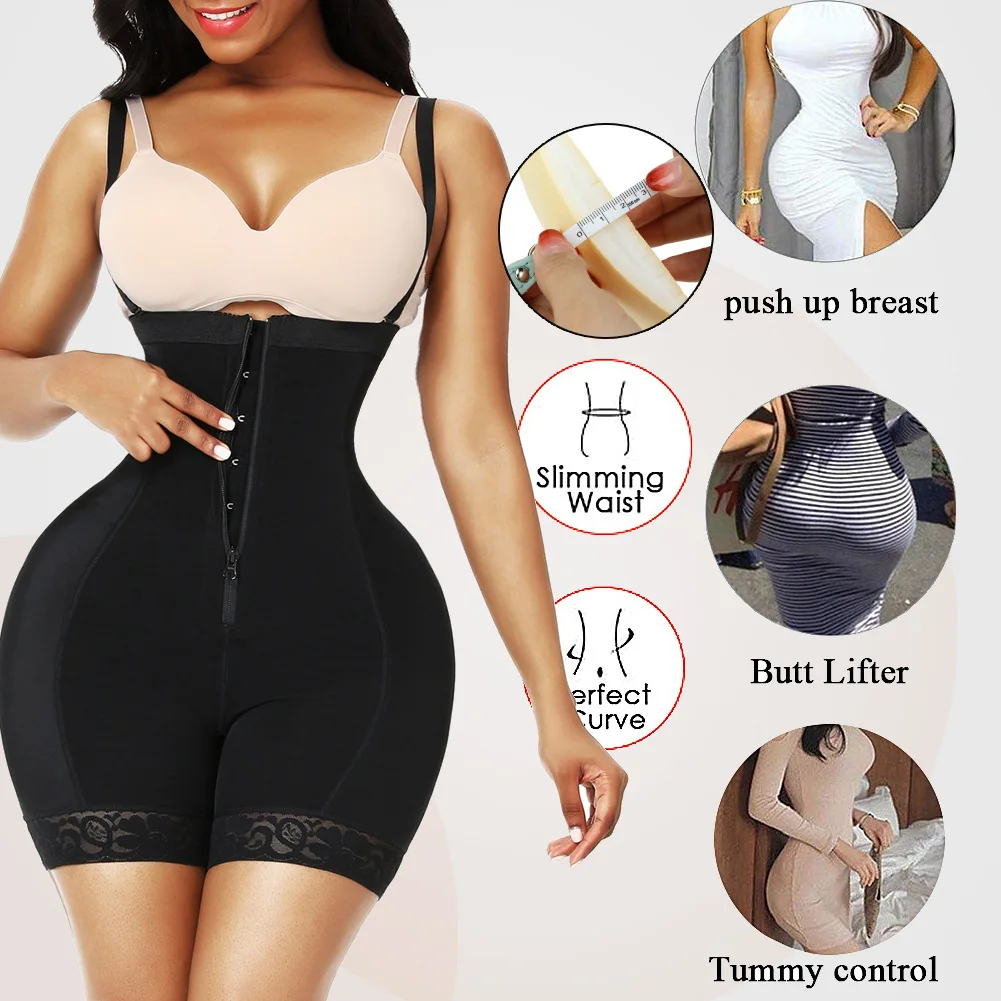 Plus Size Butt Lifter Slimming Corset Shaper Tummy Control Skims Seamless A Faja Hip Padding Padded Shapewear Bodysuit For Women
