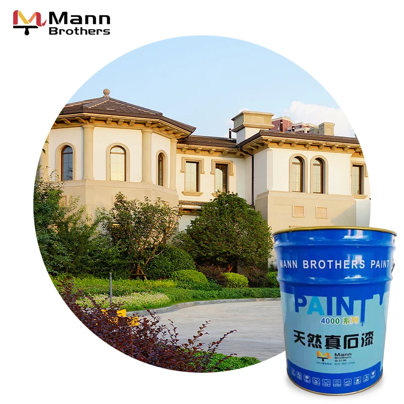 Low price factory natural water-based stone texture granite spraying exterior wall house coating