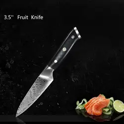 Dropshipping Amber 3.5 Inch Alligator Pattern Damascus Steel Utility Fruit Knife With Olive Wood Handle