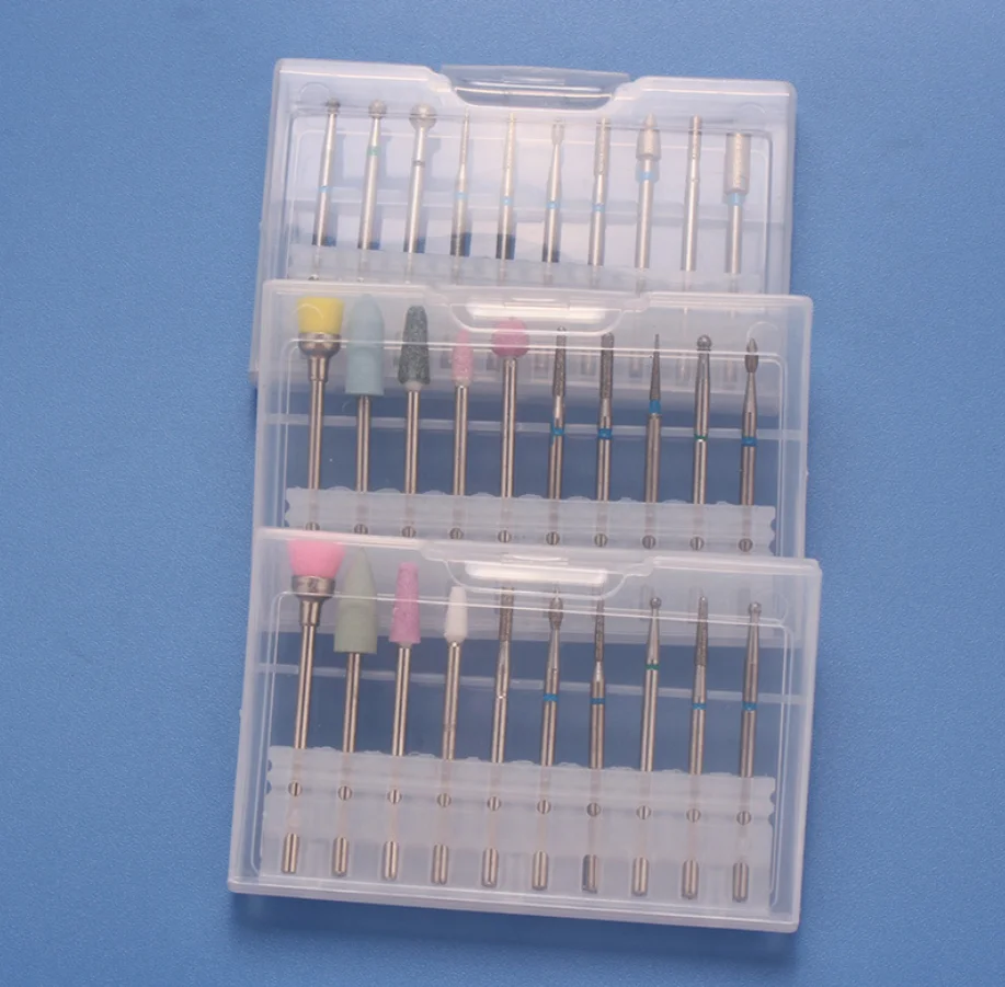 Nail Drill Bits Set Tungsten Steel Alloy Polishing Head 10 pcs For Nail Grinding Machine Grinding Brush Exfoliate Polished stick