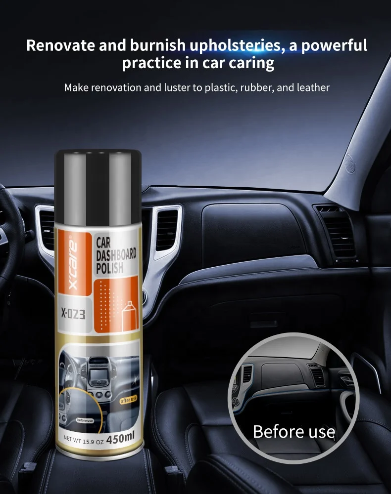 Car Interior Upholstery Polish Spray 650ml Adding to Gloss Car Care Products