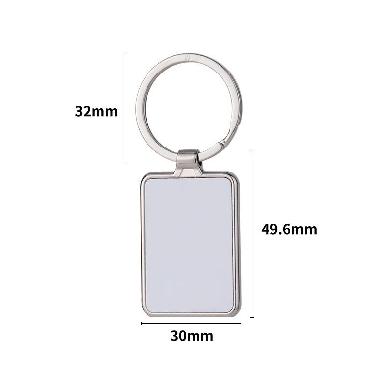 High Quality Luxury Key Ring Photo Picture Metal Sublimation White Blank Key Chain for Printing