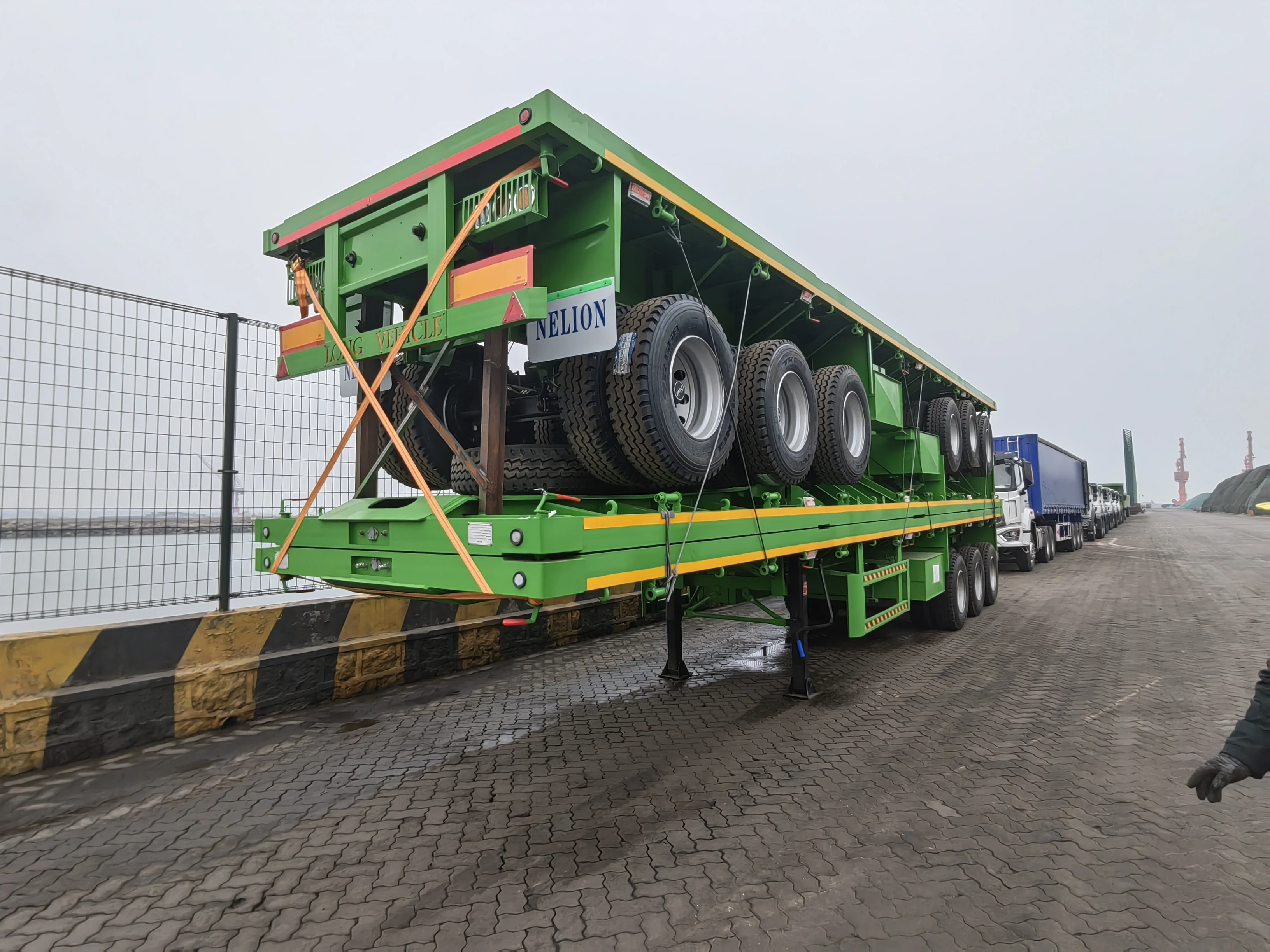 40ft высокая кровать контейнер прицеп с тремя осями грузовик прицепы продукт