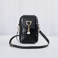 Mini Cross-body Mobile Phone Shoulder Bag Tassel Cover-style Female Bag Shoulder Diagonal Bag Woven Pearl 2022 Spring Summer