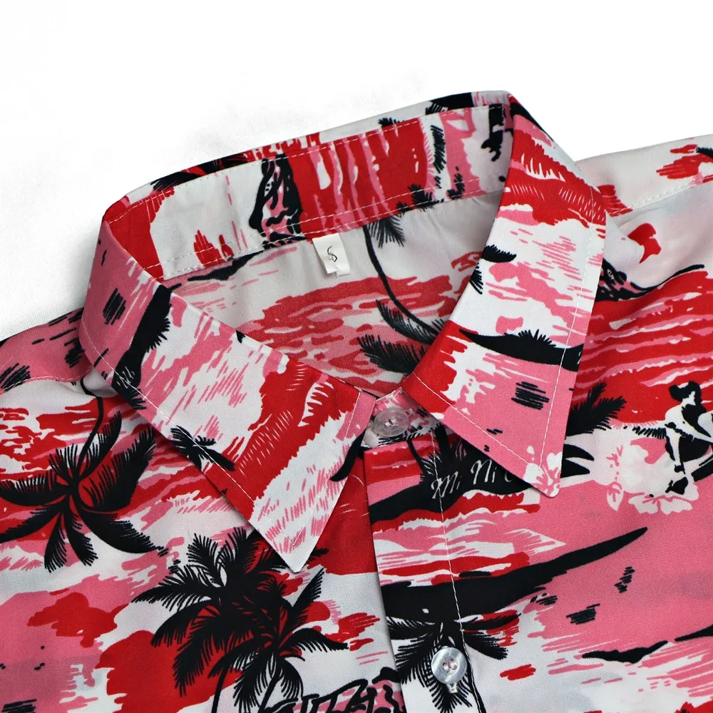  wholesale 100%viscose Single Button open collar floral workout vintage mens designer clothing button down shirts