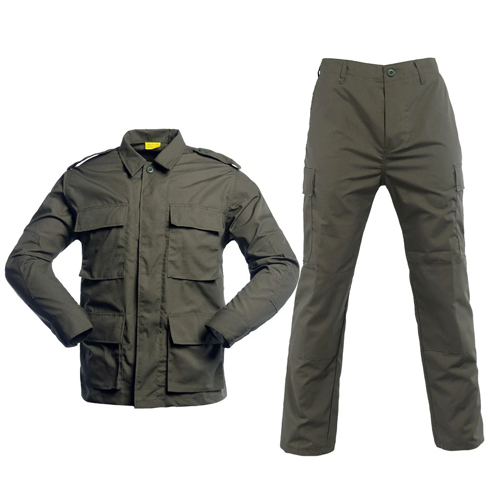 Olive Green Suit Uniform Tactical Clothing BDU Camo Uniforms Set Suits Camo Jacket Pants Trouser Uniform