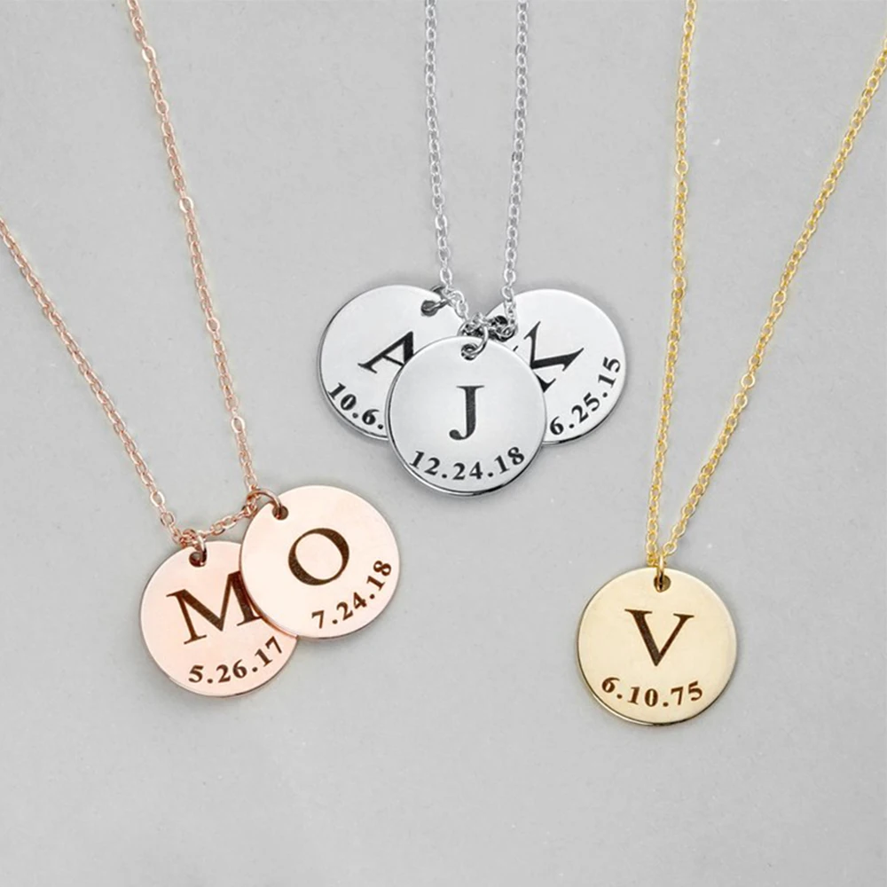 Customized Blank Pendant For Engraving Custom Name Necklace 18K Gold Plated Laser Engraving Blanks Collares Para Mujer