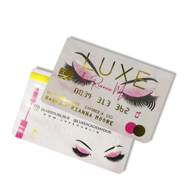 New Design Embossed Plastic Waterproof Credit Card Series Lashes Business Card  Custom Digital Printing