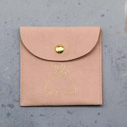 manufacture Custom wholesales Jewelry put together button Envelope bag Suede Microfiber Pouch Jewelry