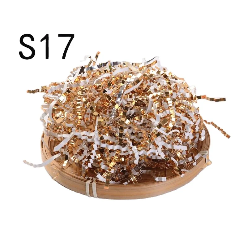 2022 Factory Wholesale Double Face Gold Shred Cutting Crinkle  Paper for Boxing Packaging Filler