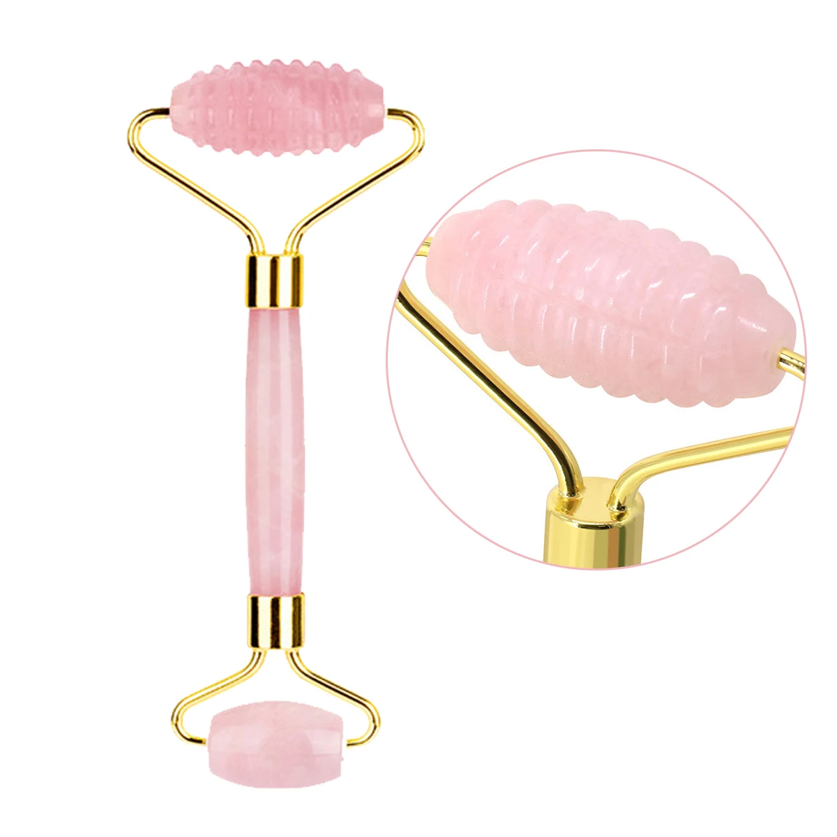 Factory stock face beauty massager facial roller Rose Quartz jade roller Skin Care Tools