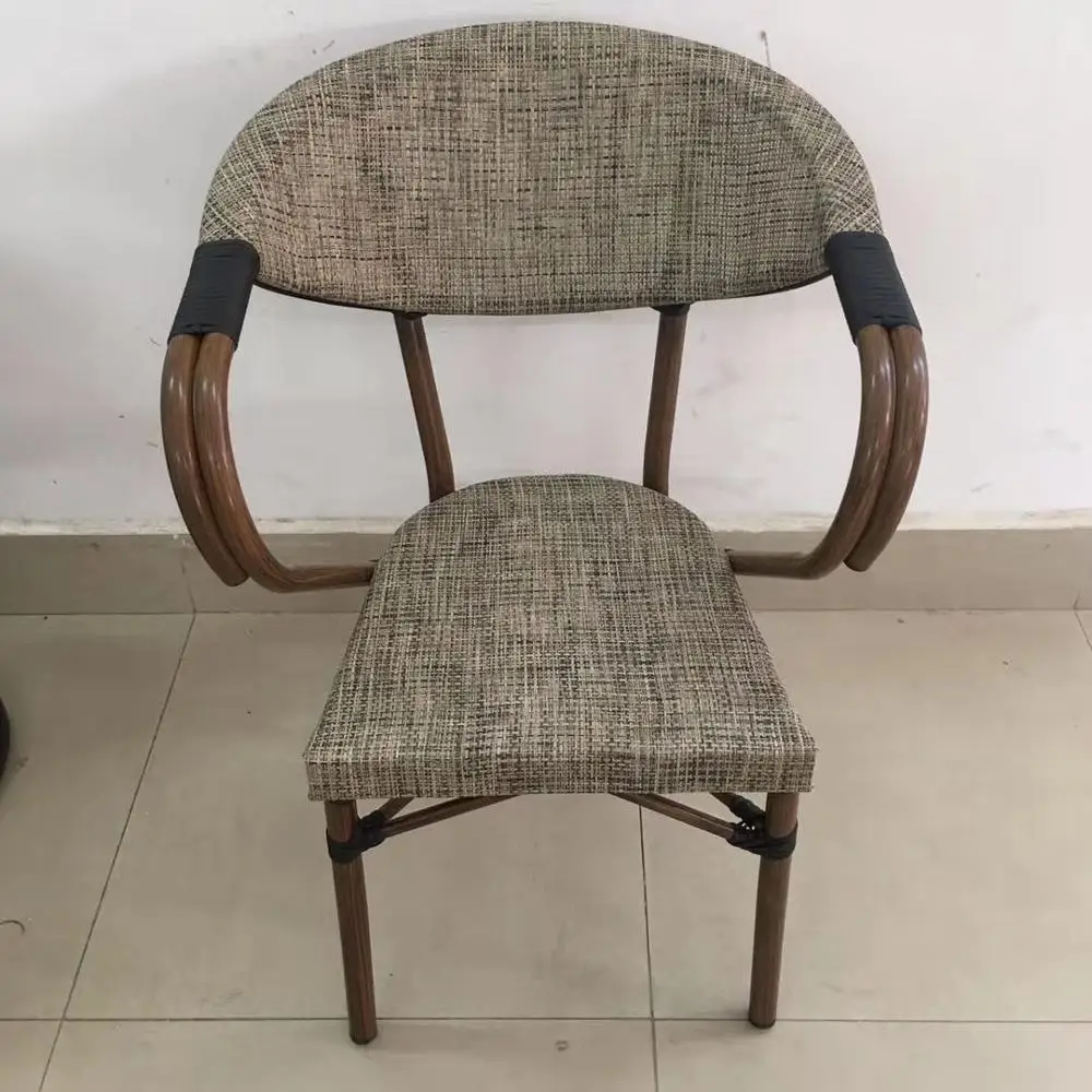 new-design bamboo pattern outdoor aluminum  bamboo rattan chair