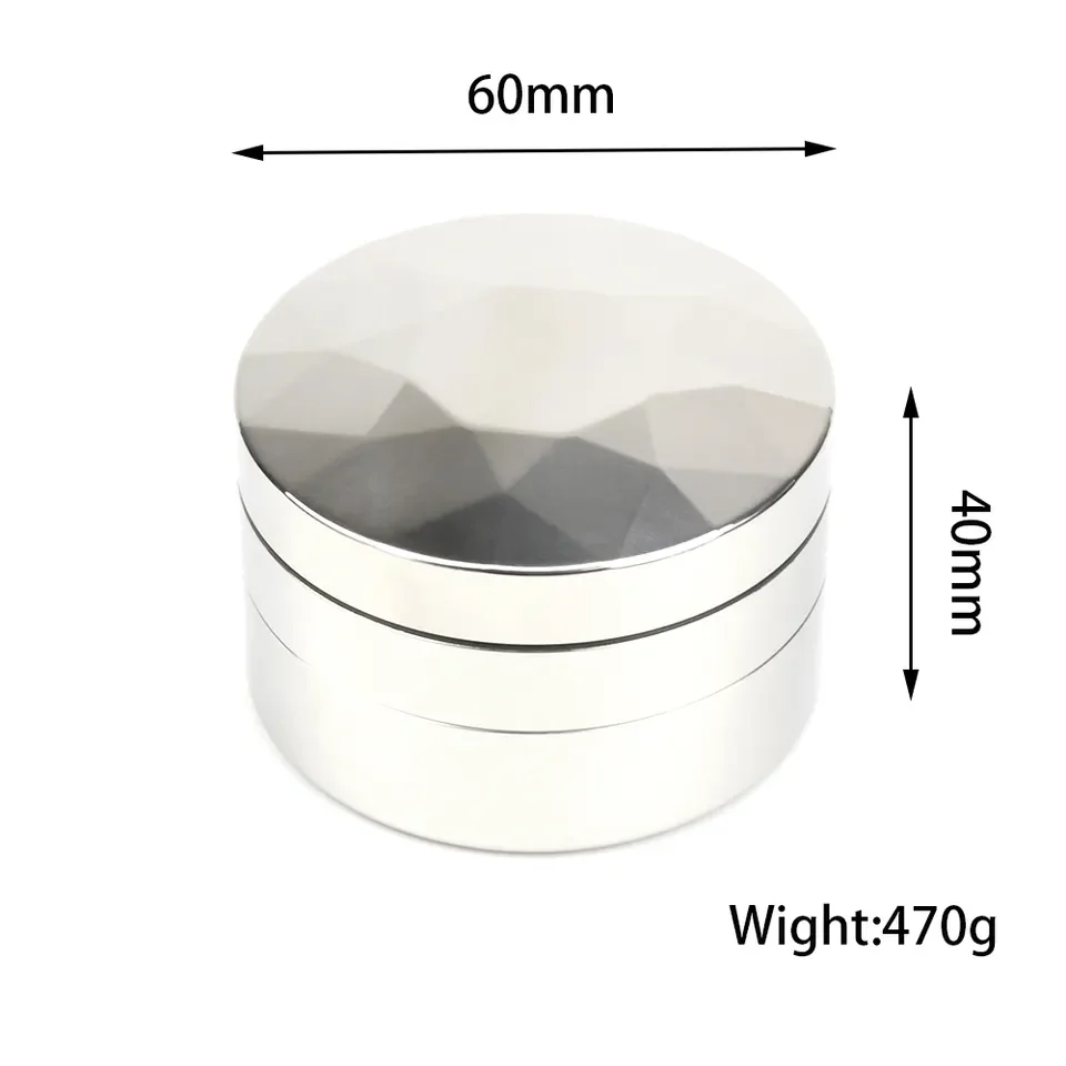 New Premium Tobacco 3 Layer Manual Smoking Sublimation Hand Crusher Stainless Steel 60mm Brilliant Cut Grinder