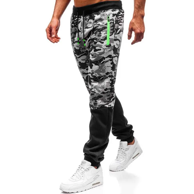 Man Body Sweatpants Polyester Athletic Skinny Zipper Pockets Custom Mens Joggers Camouflage Camo Jogger Pants