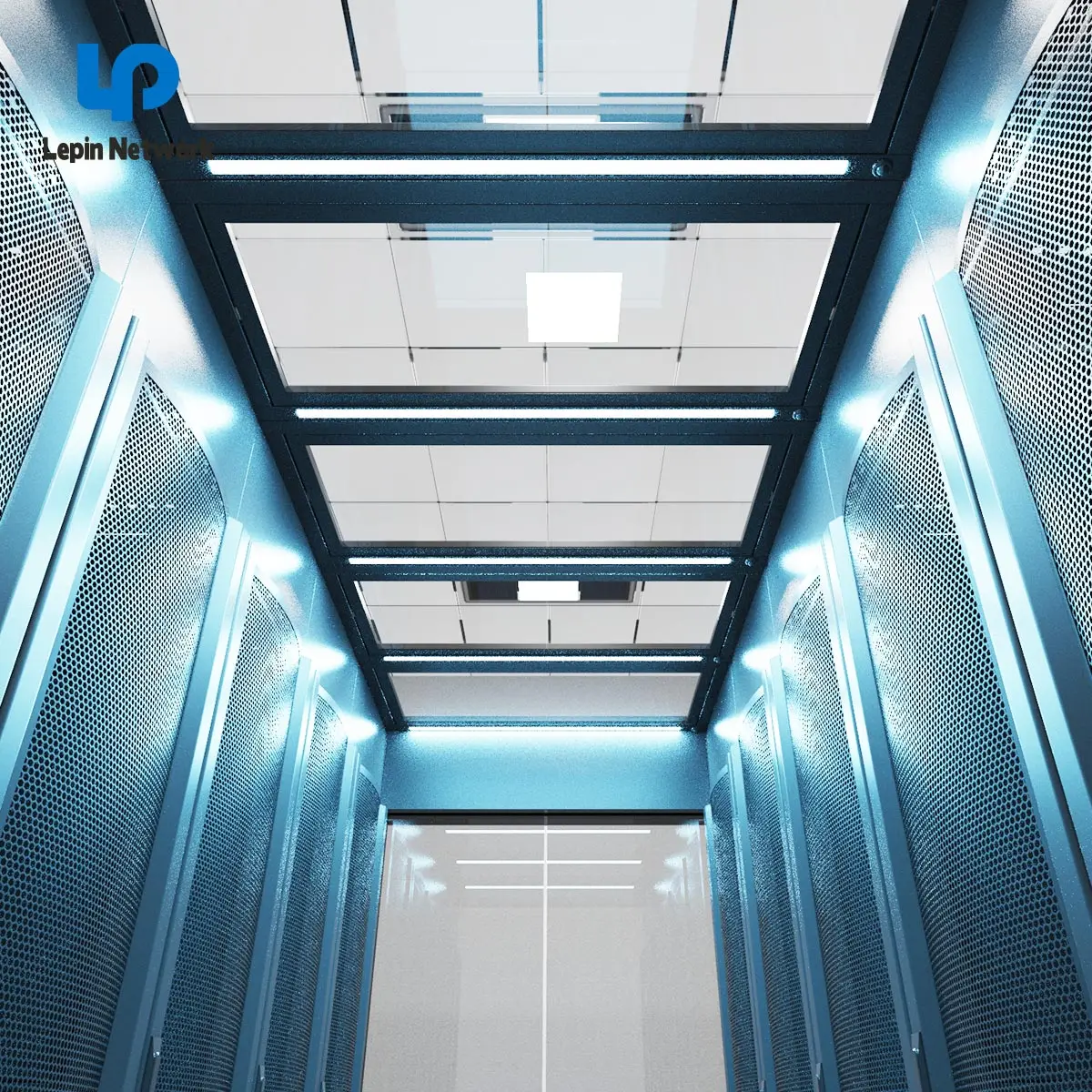 ningbo lepin factory KA KB KH computer room glass door 42U network cabinet custom cold containment aisle