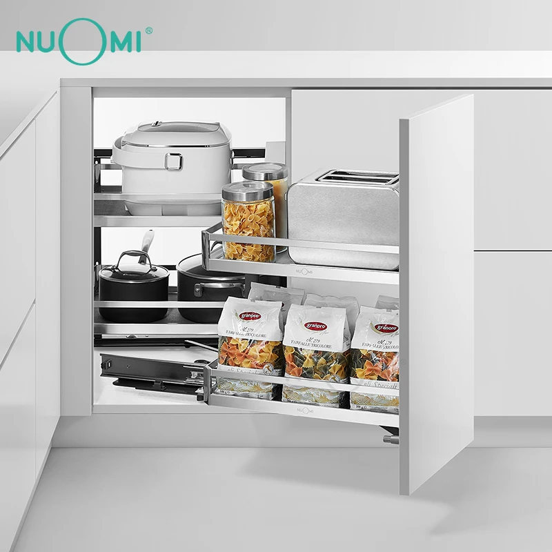  Горячая Распродажа шкаф NUOMI выдвижная корзина вращающаяся блюдце волшебный угол Кухонное хранилище