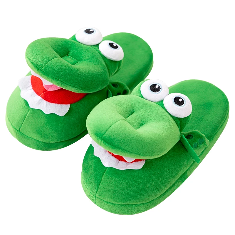 Cartoon Crocodile Funny Shoes Lovely Indoor Slippers Ladies Home Shoes Fashion Plush Warm Slippers Women Winter Shoes