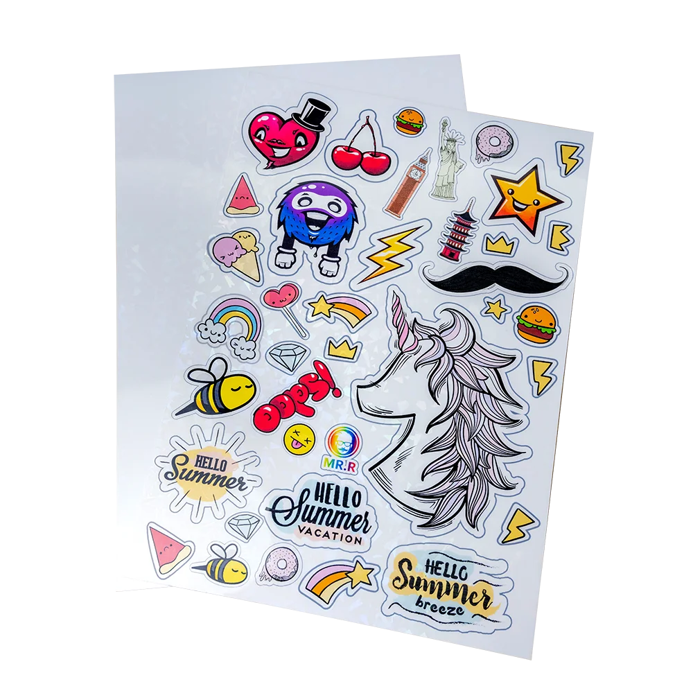 MR.R Inkjet Laser PET Film Waterproof A4 holographic Custom Adhesive Sticker Vinyl