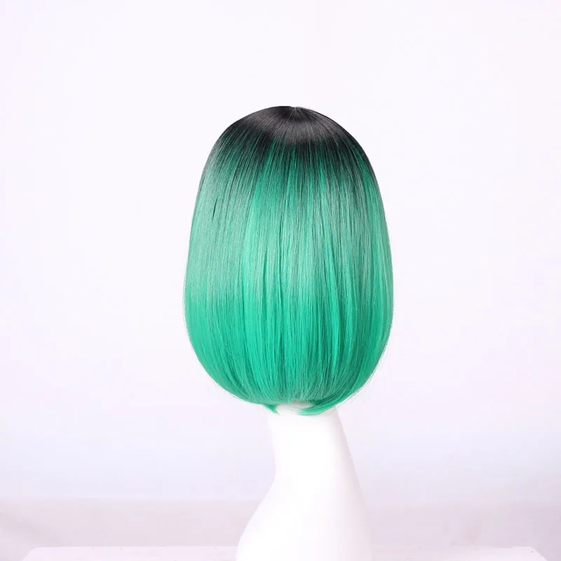 Cheap Price Pink Green Brown Red Blue Grey Anime Wig Short Straight Bob Cosplay Synthetic Wig