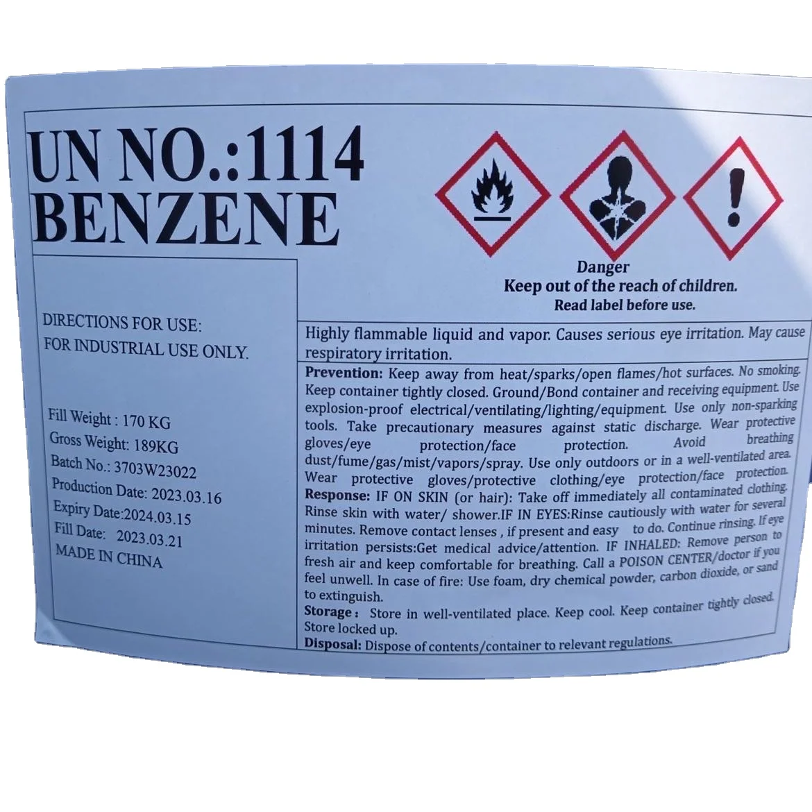 Factory Supply C6H6 CAS No 71-43-2 Benzol Liquid Pure Benzene with Stable Quality
