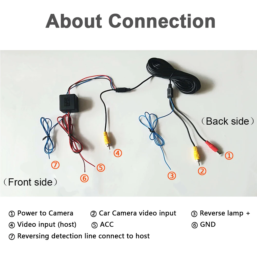 12V DC Power Relay Capacitor Filter Connector Rectifier for Car Rear View Backup Camera Rectifier Auto Car Camera Filter