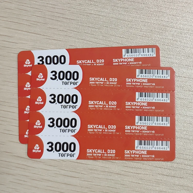 
Wholesale printing international mobile calling pin number paper scratch phone card 